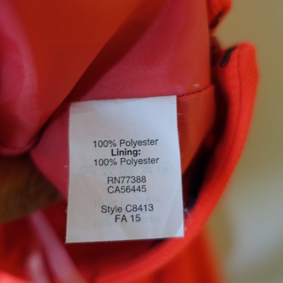 J. Crew Factory #C8413 polyester crepe neon orange pencil skirt 2 P 2P Petite - Picture 8 of 12